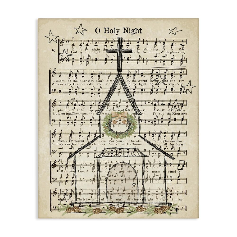 2834 Festive Holy Night Musical Script Designed by Andi Metz 24 x 30